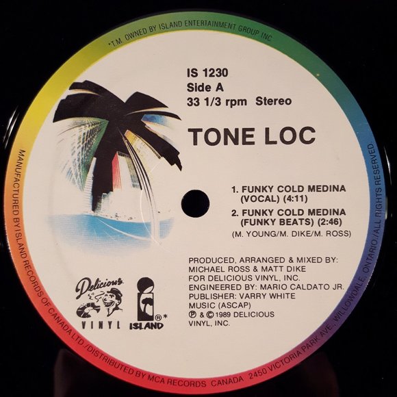 Tone-Loc - Funky Cold Medina - 12 Inch Single Vinyl LP Record - Picture 3 of 4